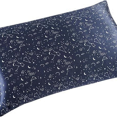 ALASKA BEAR Silk Pillowcase Envelope Closure, 22 Momme 100 Percent Long Overlap Sleeve Mulberry Silk Pillow Case Foldover Design, Machine Washable and NO Zipper, Queen (1, Constellation)