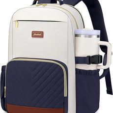 Laptop Backpack for Women Bookbag: 15.6 inch Work School Backpacks with Pouch Pocket for Large Capacity Cup & USB Charger College Book Bag Travel Business Nurse Teacher Bookbags Anti-theft Back Pack