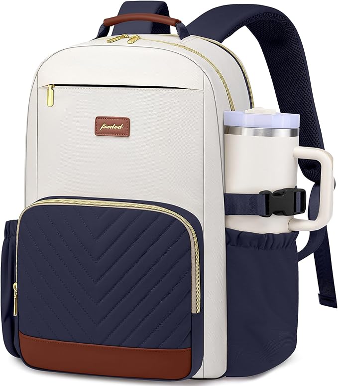 Laptop Backpack for Women Bookbag: 15.6 inch Work School Backpacks with Pouch Pocket for Large Capacity Cup & USB Charger College Book Bag Travel Business Nurse Teacher Bookbags Anti-theft Back Pack