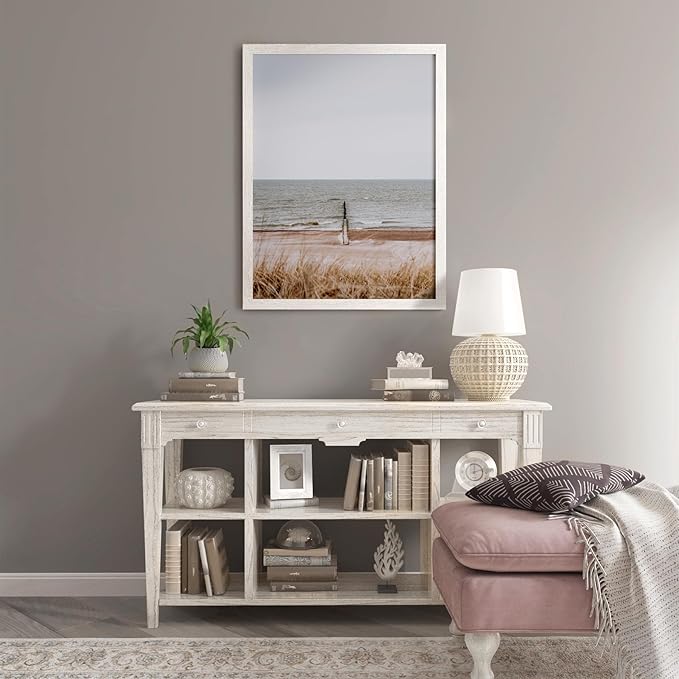 18x24 Frame Set of 3, White Wood Grain 18x24 Poster Frame for Gallery Wall Mounting (3 Pack,White)