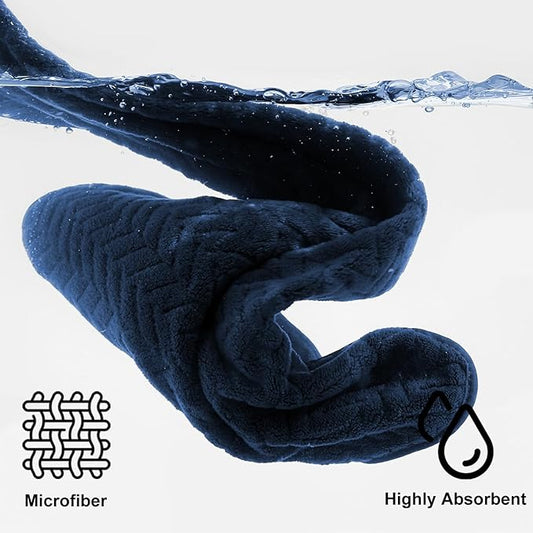 Ferdilan Extra Large 4 Pack Bath Towels Set 35"x70" Navy Blue Oversized Bath Sheet Towels, 600 GSM Ultra Soft & Absorbent Towels for Bathroom, Quick Dry Towel for Gym Hotel Camp Pool