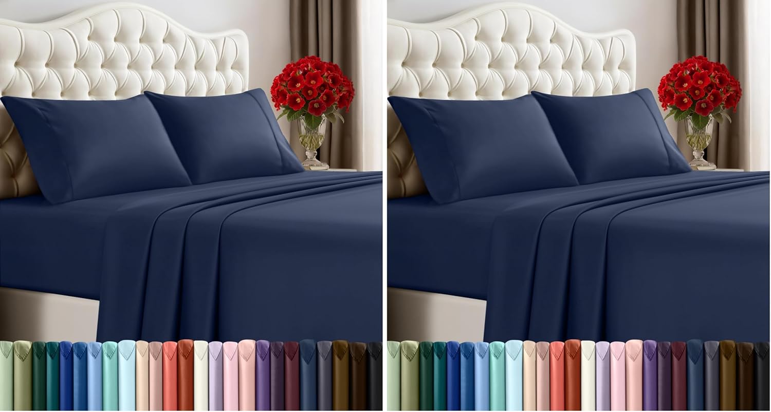 Utopia Bedding Queen Size Sheet Set – 4 Piece Bed Sheets, Soft and Breathable Microfiber, Includes 1 Fitted Sheet, 1 Flat Sheet and 2 Pillowcases – Oeko Tex (Grey) Dormly