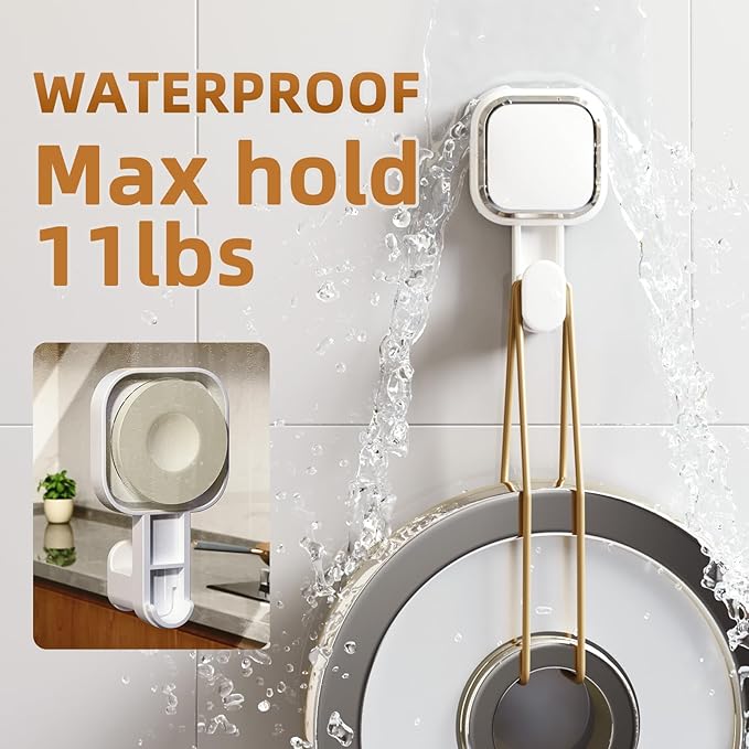 LEVERLOC Suction Cup Hooks for Inside Shower 4 Pack, Versatile Powerful Vacuum Suction Shower Holders for Towel, Loofah, Clothes, Damage Free Wall Hanging Bathroom Hooks, Easy to Install, White