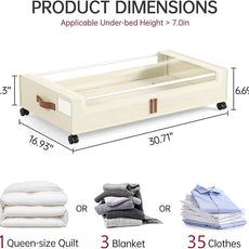 Yecaye Under Bed Storage with Wheels, 2 Pack Under Bed Storage Containers, 60L Underbed Shoe Storage with Clear Window & Label, Rolling Under Bed Metal Drawer for Clothes, Shoes, Books, Blankets