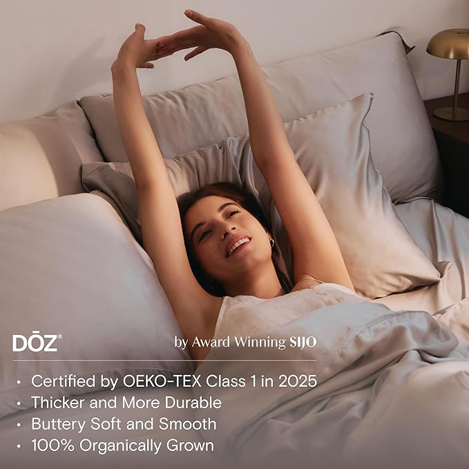 DOZ Duvet Cover Set, 100% Viscose derived from Bamboo, Organically Grown, Buttery Soft, Cooling Duvet Covers, High GSM, 1 Duvet Cover and 2 Pillowcases, 106"x90" (Storm, King/Cal King)