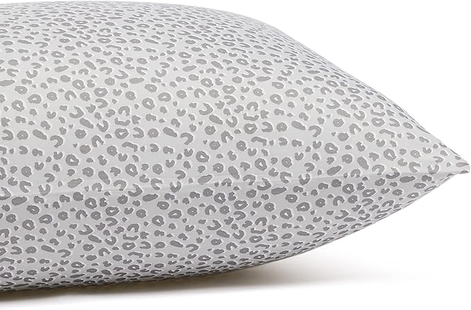 Amazon Basics Lightweight Super Soft Easy Care Microfiber 4 Piece Bed Sheet Set With 14-inch Deep Pockets - King, Grey Cheetah,Printed AmazonBasics