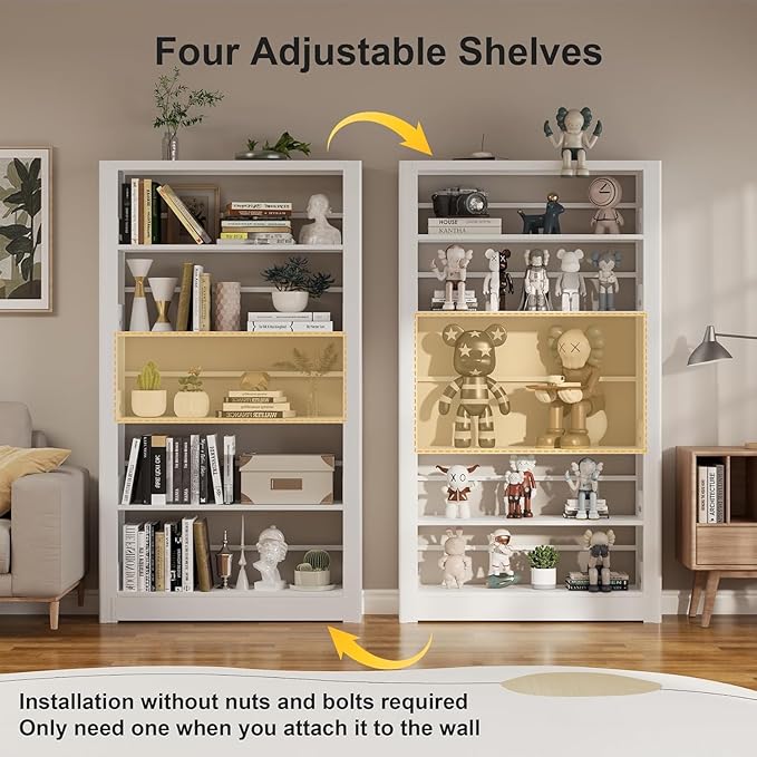 White Subframe - Cannot be Used Alone. Need to be Used in Conjunction with The 68.9" Tall Main Bookshelf