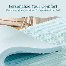 LUCID 2 Inch Zoned Gel Memory Foam Mattress Topper, Queen