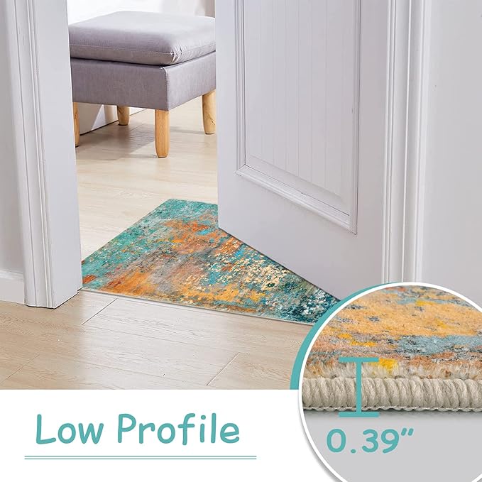 Lahome Modern Abstract Runner Rug - 2x4.3 Washable Hallway Rug Runner Soft Bathroom Mat, Non Slip Indoor Throw Carpet Runner for Bedside Camper Basement Laundry Room Front Door, Rosy Clouds