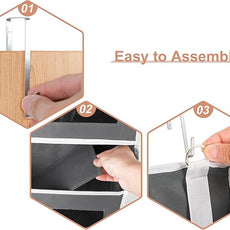 5-Tier Over The Door Storage Organizer with 10 Side Mesh Pockets, 48 lbs Load Capacity, 3 Hooks Design, Door Hanging Organizer with Clear Windows for Bathroom, Bedroom, Nursery, Kitchen-Grey