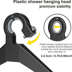 Orimade Adjustable Anti-slip Shower Caddy over Head, Rustproof Bathroom Hanging Shower Organizer with 2 Hooks for Razor, No Drilling Shower Shelves Storage Rack 2 Tier, Black