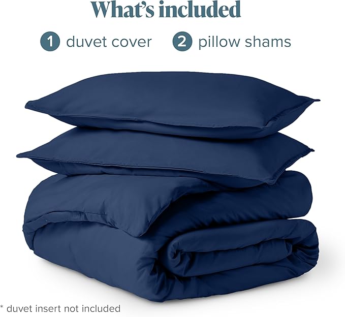 Bare Home Bedding Duvet Cover King Size - Premium 1800 Super Soft Collection - Lightweight, Cooling - Soft Breathable Bedding Duvet Cover (King, Dark Blue)