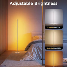 Govee RGBIC Floor Lamp Basic, LED Corner Lamp Works with Alexa, 1000lm Modern Floor Lamp with Music Sync and 16 Million DIY Colors, Color Changing Standing Lamp for Bedroom Living Room