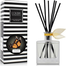 LOVSPA Reed Diffuser Set, Mandarin & Ginger Scented Oil Diffuser with Sticks, Home Fragrance Accessories for Bathroom Shelf Decor, Aroma Diffusers for Home or Office Desk, USA Made