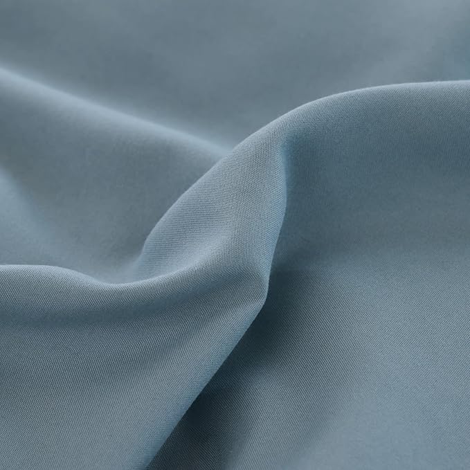 ROSGONIA Dusty Blue Comforter Set Queen, 3pcs(1 Boho Blue Comforter & 2 Pillowcases) All Season Soft Bedding Lightweight Bedspread Blanket Quilt