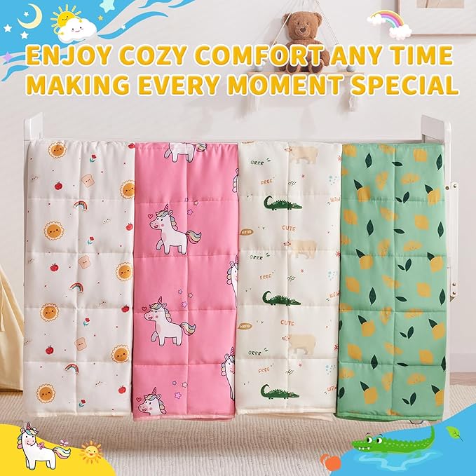 anfie Weighted Blanket Kids(36"x48" 3lbs) Weighted Blanket Cooling Blanket for Sleeping,Throw Size Breathable Blanket with Premium Glass Bead(Little Unicorn)