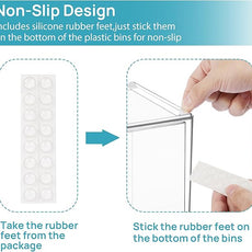 Vtopmart Clear Stackable Storage Drawers Set of 4, Plastic Organizer Bins for Makeup, Cosmetics, Beauty Supplies,Ideal for Vanity, Bathroom,Cabinet,Pantry Organization