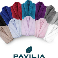 PAVILIA Women Hooded Plush Soft Robe | Fluffy Warm Fleece Sherpa Shaggy Bathrobe