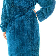 PAVILIA Women Hooded Plush Soft Robe | Fluffy Warm Fleece Sherpa Shaggy Bathrobe