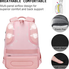 Laptop Backpack,Business Travel Anti Theft Slim Durable Laptops Backpack with USB Charging Port,Water Resistant College Computer Bag for Women & Men Fits 15.6 Inch Laptop and Notebook-Light Pink