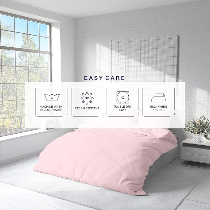 Kotton Culture 3 Pc 120" x 98" Duvet Cover Set Oversized King 100% Egyptian Cotton - 600 Thread Count Comforter Cover, Zipper Closure & Corner Ties - Fits Large King Inserts - Pink Blush