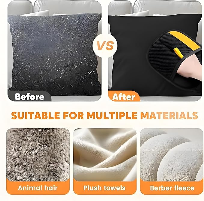 Pet Hair Removal Glove for Cats & Dogs, 2Pcs Newly Upgraded Electrostatic Pet Hair Remover Gloves, Reusable Magic Brush Pet Hair，Pet Hair Remover for Laundry, Sofas，Carpets，Clothing