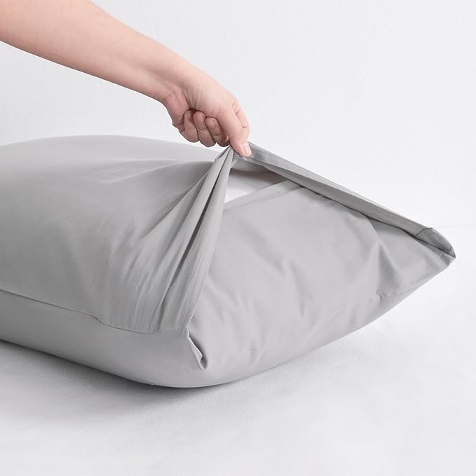 NTBAY Cotton Body Pillowcase - Envelope Closure 20x54 Pillowcase, Breathable and Soft Bed Pillow Case, Light Grey