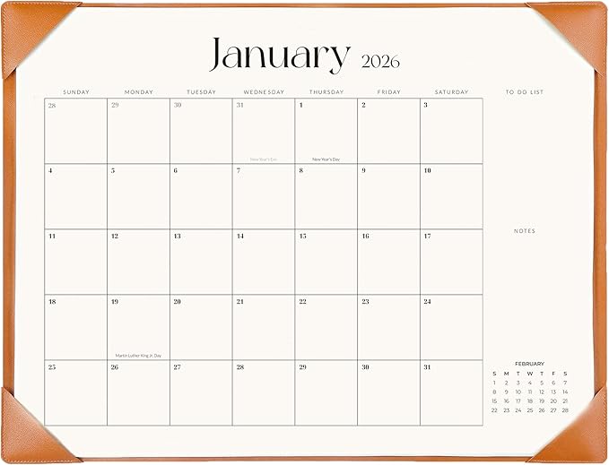 Desk Calendar 2026-2027 with Desk Mat – 22" x 17" Large Desk Pad Calendar Runs from January 2026 to June 2027, Office Supplies Desktop Monthly Calendar for Home & Office
