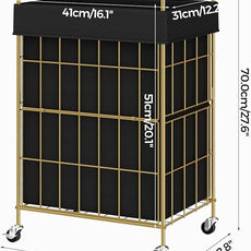 Laundry Hamper with Wheels, 90L Laundry Basket with Handle, Laundry Sorter with Removable Liner Bag