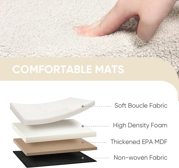 PINPLUS Storage Ottoman Cube Flower-Shaped Boucle Footrest Stool with Hidden Storage, Multi-Functional Cube Seat for Living Room, Dorm - White 12.6"x12.6"x12.6"