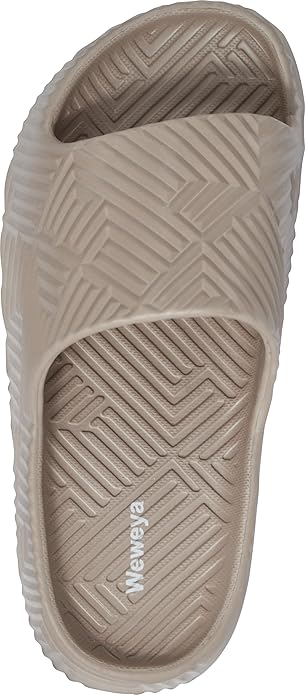 Weweya Slides for Women and Men - Bathroom Shower Shoes - Non Slip House Slippers - Lightweight Beach Sandals