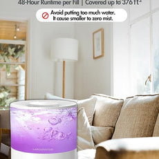 Megawise Cool Mist Humidifier with Top Refill Design, 2L Capacity, High Mist Output, No Leakage, and 7 Color Night Light