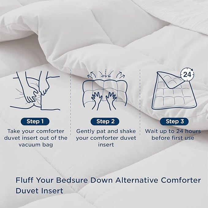 Bedsure Comforter Duvet Insert - Quilted Comforters Full Size, All Season Duvet, GentleSoft Down Alternative Bedding, with 8 Tabs, Gifts for Women/Men, Beige, Full 86 x 82 Inches