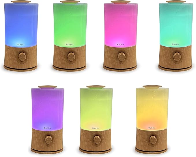 BlueHills Premium 2000 ML XL Large Essential Oil Diffuser Aromatherapy Humidifier for Large Room Home 40 Hour Run Huge Coverage Area 2 Liter Extra Large Capacity Huge Diffuser Wood Grain E005