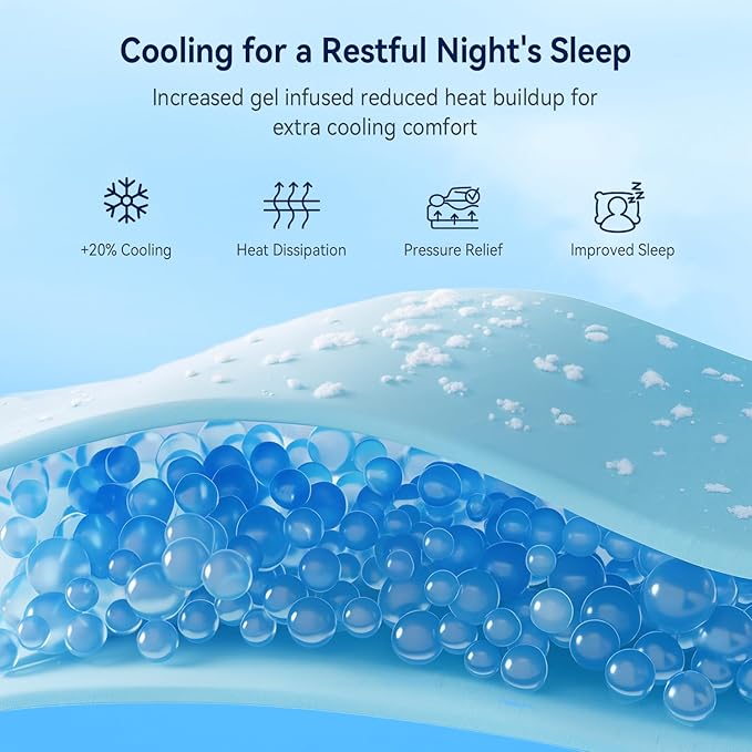 ELEMUSE 3 Inch Cooling Memory Foam Mattress Topper Full, 2 Inch Pressure-Relieving Memory Foam and 1 Inch Thick Soft Viscose Made from Bamboo Pillow Top for Hot Sleepers, Removable & Washable Cover
