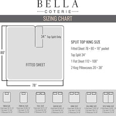 Bella Coterie Luxury Bamboo Viscose 34” Split Top King Size Sheet Set | 1 Fitted Sheet for Sleep Number & Adjustable Beds | 100% Organically Grown | Cooling & Soft | 18” Deep Pocket [Olive]