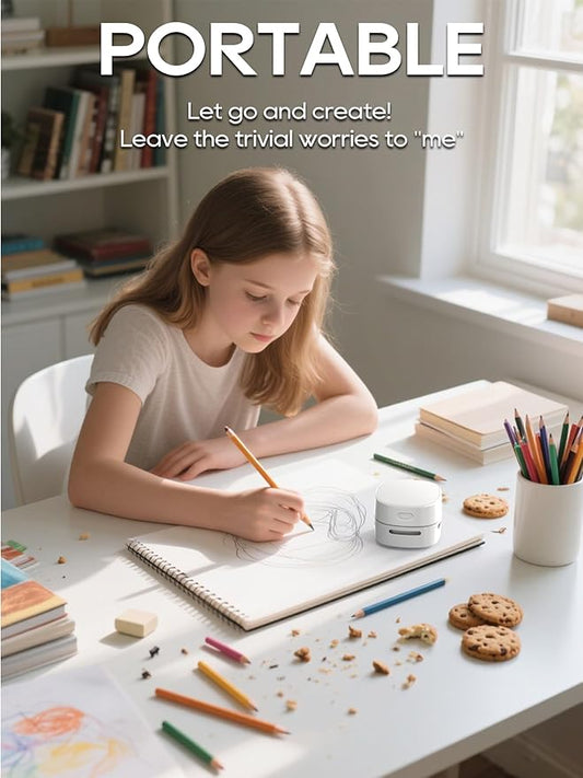 IGOKOTI Desk Vacuum Cleaner Mini,Counter Vacuum,Tabletop Vacuum Cleaner USB Rechager, Cordless Energy Saving Design