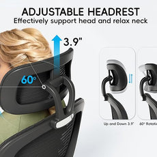 TRALT Office Chair - Ergonomic Office Chair with Back Support, Computer Chair - Home Office Desk Chair, 330 lbs Wide Seat Big and Tall Office Chairs with Headrest, Comfy Desk Chairs (Black)