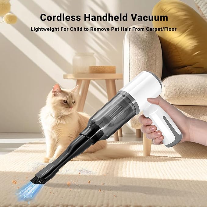 MINI Cordless Handheld Vacuum Cleaner, 6500PA Powerful Suction, Mini Air Duster Blower & Inflator for Car, Home, Keyboard, Swimming Ring - White
