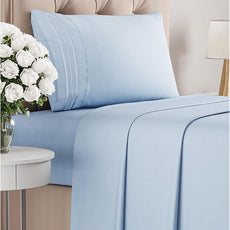 Twin XL Size 3 Piece Sheet Set - Comfy Breathable & Cooling Bed Sheets Set - Hotel Luxury Bedding for Women, Men, Kids, Teens, Boys & Girls - Deep Pockets, Soft and Wrinkle Free - Oeko-Tex - Sky Blue