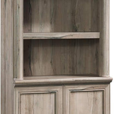 Sauder Palladia Book Shelf, Bookshelf with Storage, Library Bookcase with Doors and Adjustable Shelves, in Split Oak Finish