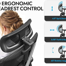 Ergonomic Office Chair - X-Shaped Computer Desk Chair Comfy, Gaming Chair, Office Chair with Lumbar Support, Mesh Office Chairs with Headrests, Desk Chair for Long Hours (Black Silver)