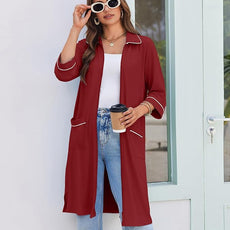 Ekouaer Zipper Robes for Women 3/4 Sleeve Housecoats Knee Length Bathrobe Lightweight Nightgown with Pockets S-3XL