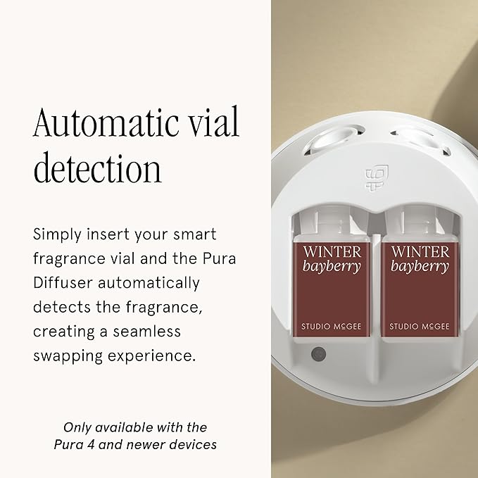 Pura x Studio McGee Home Scent Refill - Smart Air Diffuser - Up to 120-Hours of Luxury Fragrance per Refill - Home Essential - Clean & Safe Diffuser Fragrance - 2 Pack, Winter Bayberry