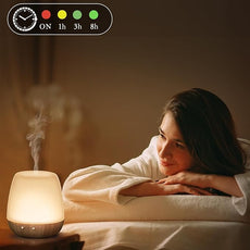 Glass Essential Oil Diffuser, 180ml Ultrasonic Aroma Diffuser for Essential Oil Large Room, Auto-Off Timer & Night Light with 7 Mood Lights, Quiet, Air Diffusers for Home Bedroom Office, Gift Idea