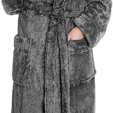 PAVILIA Women Hooded Plush Soft Robe | Fluffy Warm Fleece Sherpa Shaggy Bathrobe