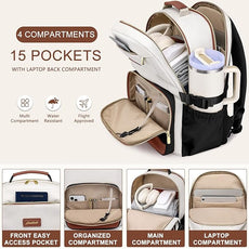 Laptop Backpack for Women Bookbag: 15.6 inch Work School Backpacks with Pouch Pocket for Large Capacity Cup & USB Charger College Book Bag Travel Business Nurse Teacher Bookbags Anti-theft Back Pack