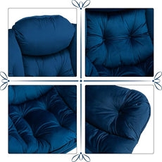 HollyHOME Lazy Chair with Armrest and Side Pocket, Comfy Accent Lounge Chair,Leisure Sofa Armchair for Living Room, Bedroom, Dorm, or Small Spaces, Oversized Reading Sofa Chair,Velvet Royal Blue