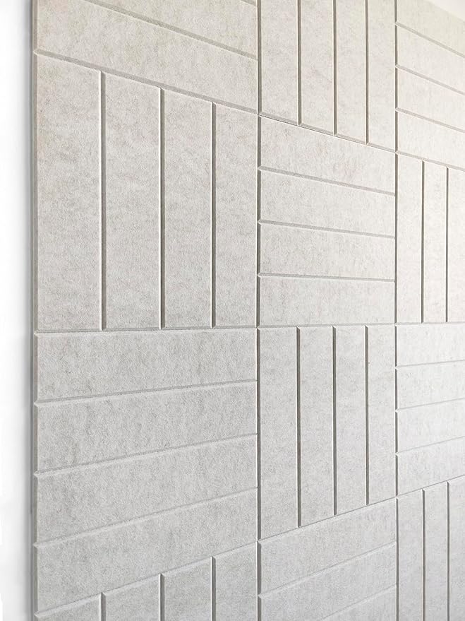 Felt Bulletin Board Tiles | Modern Cork Board Alternative | Large Cork Boards for Walls | Aesthetic Felt Wall Panels for Office & Home Decor | Pinboard & Photo Board (12-Pack) | Ivory