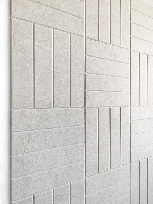 Felt Bulletin Board Tiles | Modern Cork Board Alternative | Large Cork Boards for Walls | Aesthetic Felt Wall Panels for Office & Home Decor | Pinboard & Photo Board (12-Pack) | Ivory